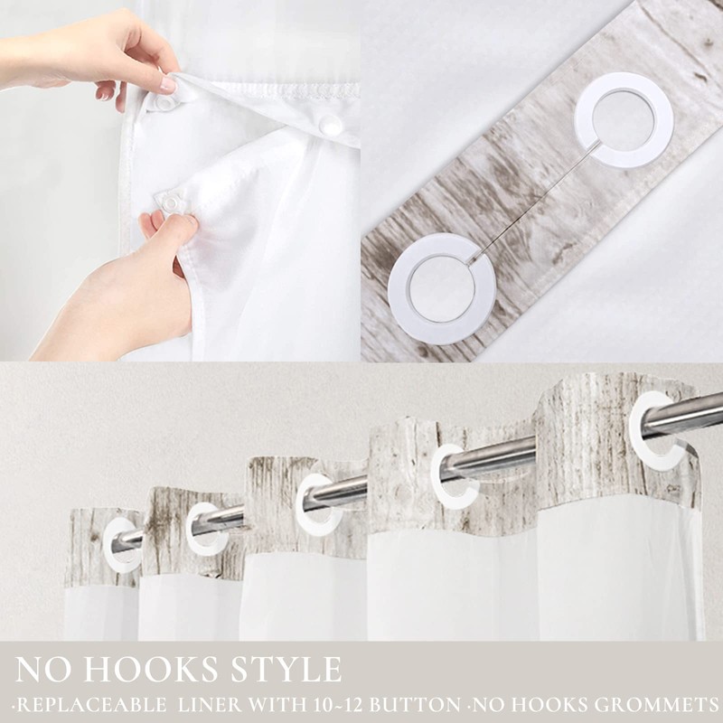 Tititex No Hooks Snap in Liner Pink Roses with Rustic