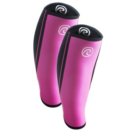 Rehband Neoprene Calf Bandage 1 Piece or 1 Pair, Compression Bandage for Calf and Shin, Shin Guard for Deadlifts, Colour: Pink, 1 Pair, Size: M