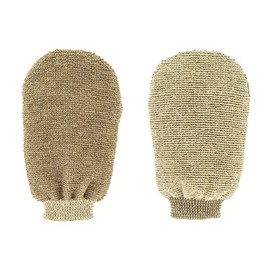 Riffi® BODY Massagehandschuh PEEL & WASH double effect 2 sides MEDIUM NATUR, Peelinghandschuh für ein glattes Hautbild & weiches Hautgefühl, vitalisiert den Kreislauf, 100% Natur-Mix, Made in Germany