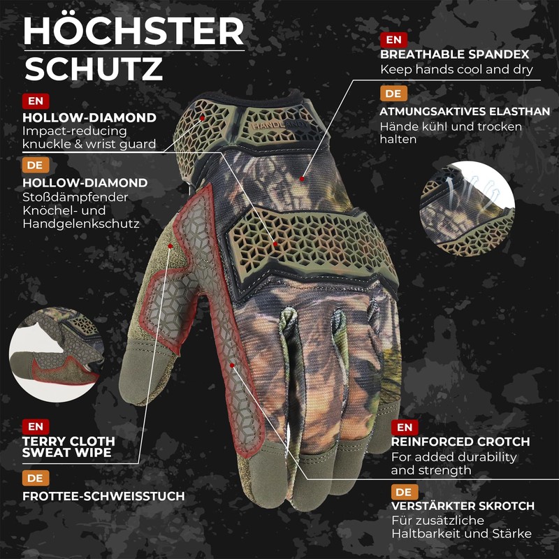 HANDLANDY Utility Work Gloves with Grip for Men, Flexible Impact