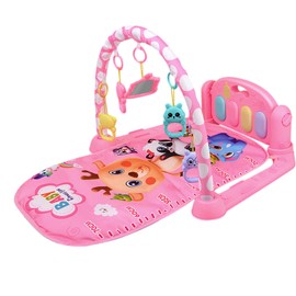 Baby Play Mat Activity Gym with Hanging Toys Kick and Play Piano Gym Mat with Music and Lights for Infants and Young Children