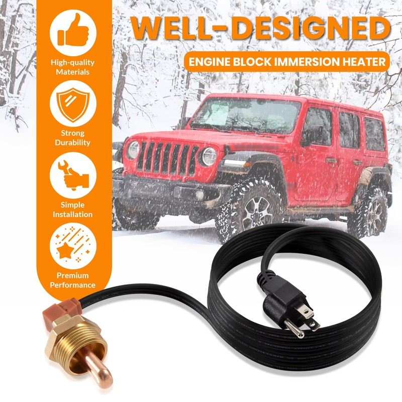 3100003 Engine Block Immersion Heater for Eagle, Jaguar, Jeep, Renault,
