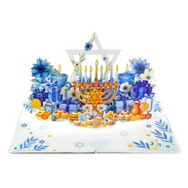CUTPOPUP Hanukkah Pop Up Card, Happy Chanukah Holiday for Family Friends Boys, Girls, Men, Women (Menorah) SD252US1520