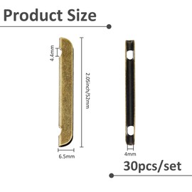 SUPERFINDINGS 30Pcs Iron Cord Ends Book Corner Protector Antique Bronze U-shaped Clip Edge Protectors for Notebook Album Vintage Photo Corners 52x6.5x4mm Hole: 4.4x3mm