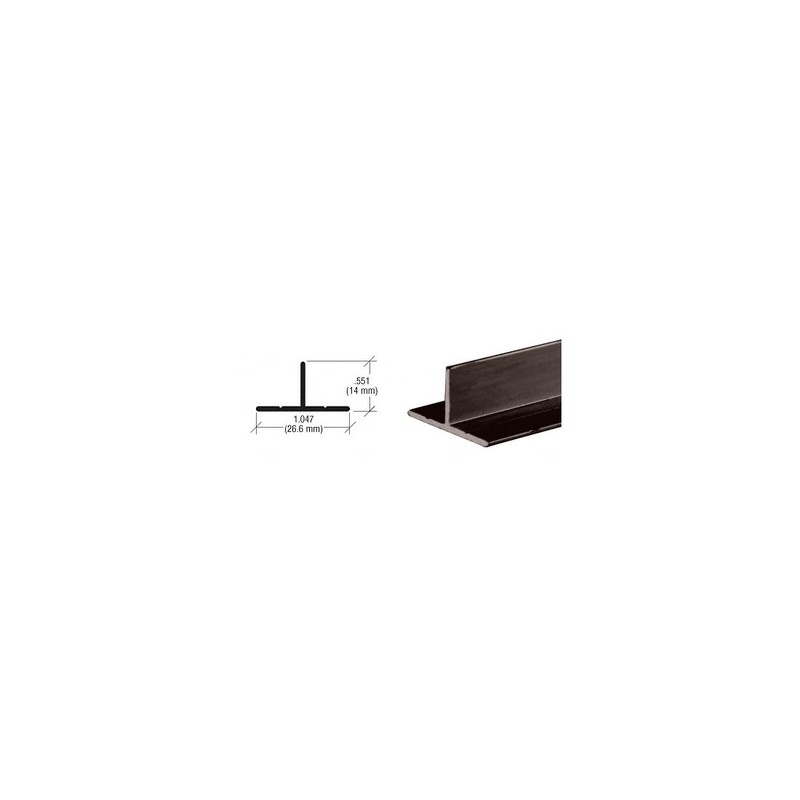 CRL Duranodic Bronze "T" Bar Aluminum Channel - 12 ft