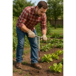 Venmark Soil Sample Probe - 12" Metal Soil Probe Complete with Small Plastic Tube with Lid for Sample Transport Ideal for Agriculture and Forestry