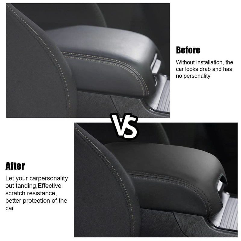 sportuli Center Console Cover Anti-Scratch Leather Armrest Cover Replace for