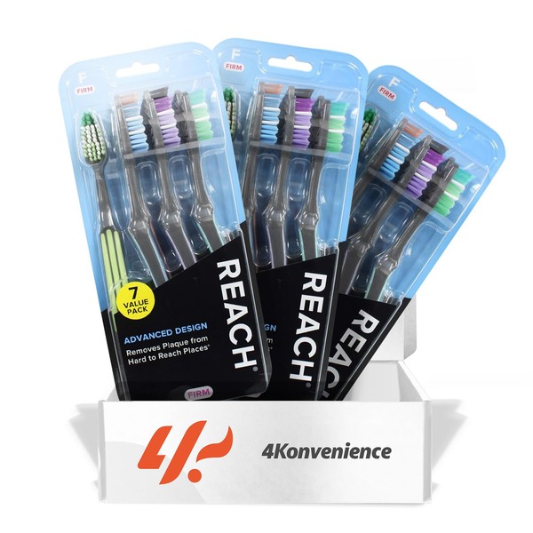 4K Logistics Reach Advanced Design Adult Toothbrush Firm Toothbrushes (3