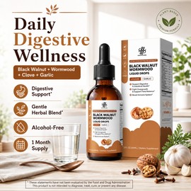 Black Walnut Wormwood Herbal Drops for Digestive Support – Alcohol-Free Daily Gut Wellness Formula