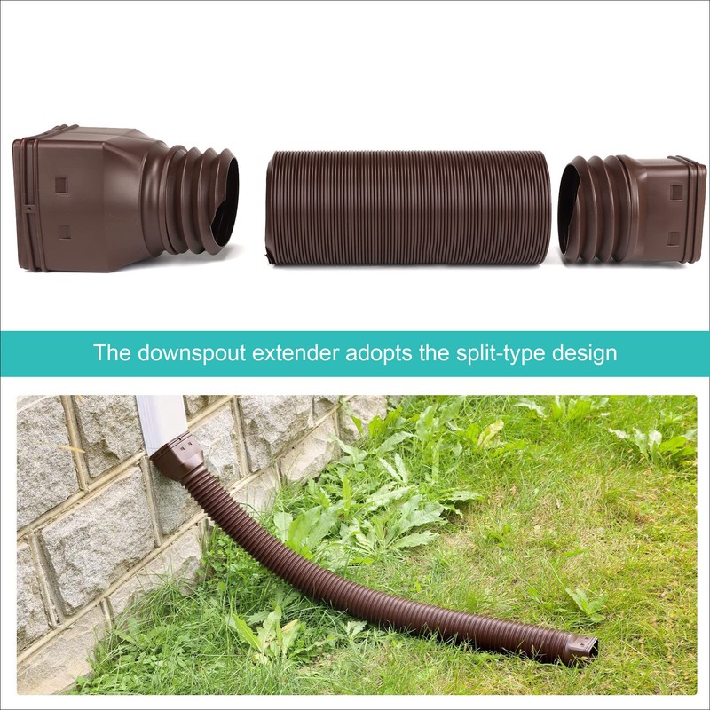 PXCAYFF 2 Pack Rain Gutter Downspout Extensions Flexible,Downspout Extender Diverter