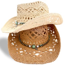 RainFlowwer Hat Band for Womens Cowboy Hat, Hand Made Replacement Hat Belt for Men 16