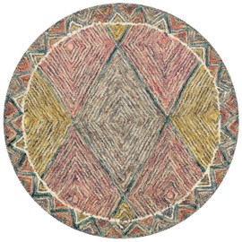 Loloi II Spectrum Collection SPE-02 Turquoise/Fiesta 3'-0" x 3'-0" Round Accent Rug