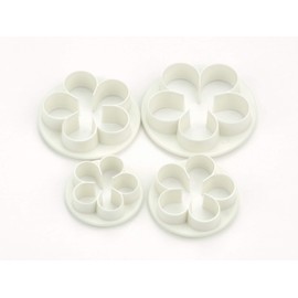 Pati-Versand 11297 Flower Leaves White Plastic Set of 4 Cutters 22 x 9 x 2 cm