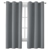 DUALIFE Grey Room Darkening Curtains & Drapes for Bedroom -