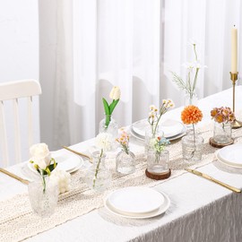 ROLLSCERAY Bud Vases Set of 16, Small Vase for Flowers, Glass Vase for Centerpieces, Small Flower Vases for Centerpieces, Mini Vintage Vases, Clear Bud Vases for Wedding Table Decor