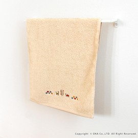 OKA Sierra Towel, Approx. 30.3 x 13.4 inches (77 x 34 cm), Beige (Gabe Ethnic Washable Face Towel)