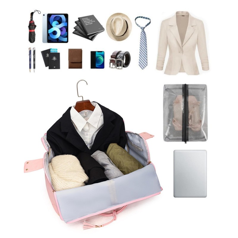 Rolling Garment Bag for Travel, 3-in-1 Convertible Carry On Garment