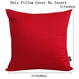 4 Pack Pillow cover,Cotton Comfortable Solid Decorative Throw Pillow Case Square Cushion Cover Pillowcase (Cover Only,No Insert)(18x18 inch/ 45x45cm, Red)
