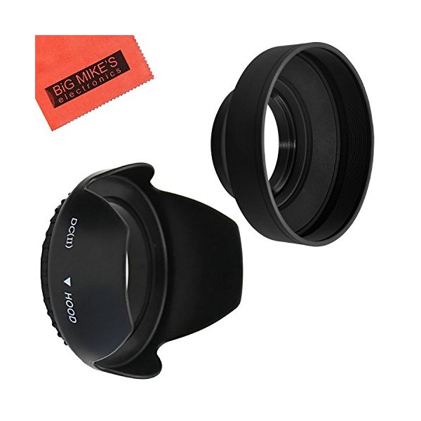 62mm Tulip Flower Lens Hood + 62mm Soft Rubber Lens