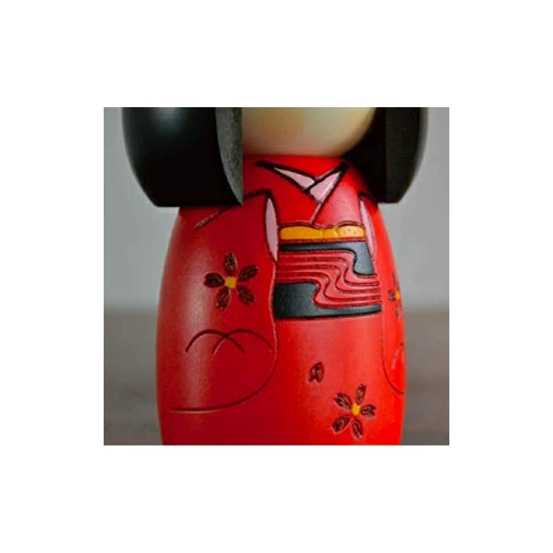Usaburo Sosaku Kokeshi Doll Osanago Red Color Small Size Made
