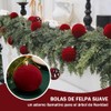 Bolas Navideñas de Terciopelo 12 PCS, Esferas 6 CM para
