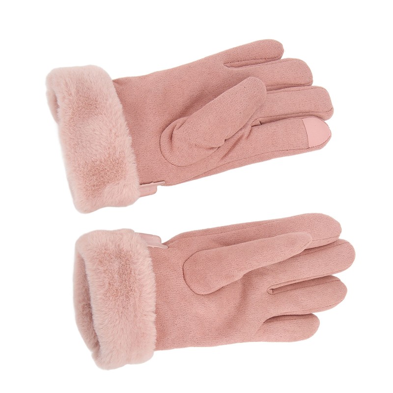 Pink USB Heating Gloves Hand Warmer Touch Screen Design Adjustable