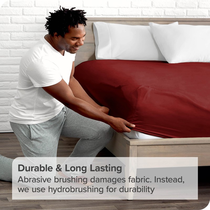 Bare Home Fitted Bottom Sheet Double - Premium 1800 Ultra-Soft