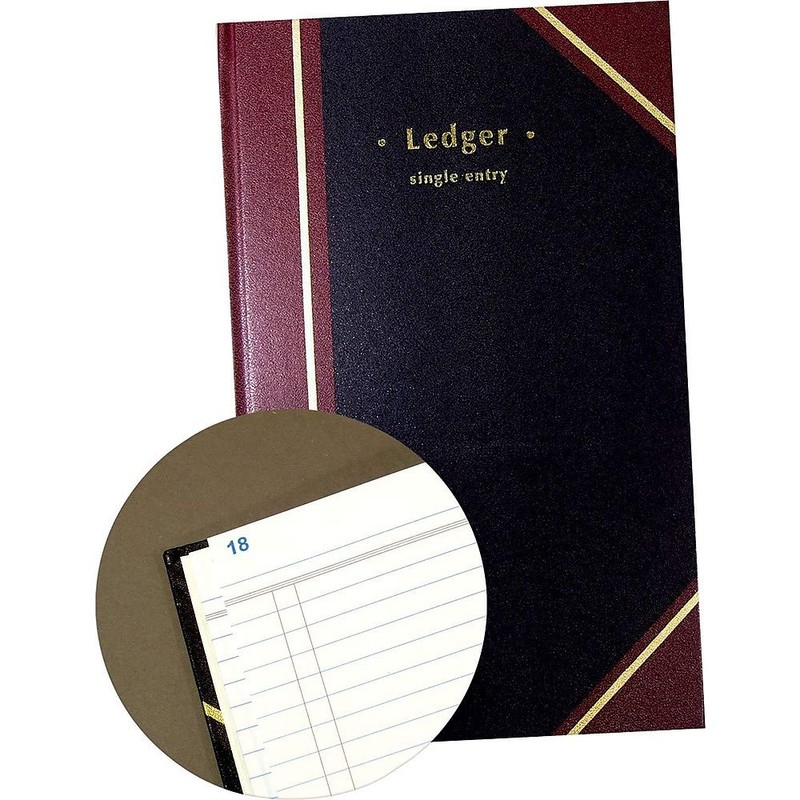 Staples 217679 Black Ledger Book 11-3/4-Inch x 7-5/16-Inch