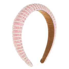 scicent Women's Pearl Headband Bridal Girls White Faux Pearl Headband Women's Wide Wedding Bridal Headbands Fashionable Hair Accessories White Bride Hair Band - 27816