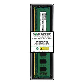 Simmtec 8GB (4x2GB) DDR3 1066MHz PC3-8500 Desktop RAM Kit | Non-ECC Unbuffered DIMM 1.5V 240-Pin Memory Upgrade Modules
