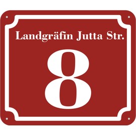 House Number and Street Sign 2 mm Aluminium Composite 20 x 17 cm