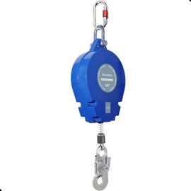 Bucamao 66FT Self Retracting Lifeline, Fall Protection Steel Wire SRL, Aluminum Housing Safety Retractable Lanyard, PPE Roofing Gear