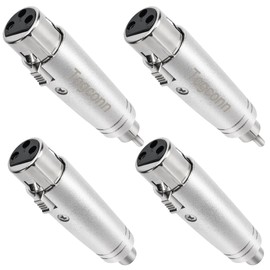 Togconn RCA to XLR Adapter 4 Pack (Pair RCA Male & Female to XLR Female)