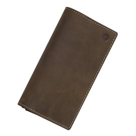 Harrys-Collection Large Vintage Women's Purse with RFID Made of Buffalo Leather, dark brown, Vintage