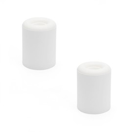 sossai® 2 x Door Stops NTS | Model: Ralf | Height: 38 mm | Diameter: 30 mm | Colour: White | For Screwing (Including Mounting Material) | Floor Mounting