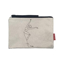 Hello-Bags. Makeup Bag/Wristlet Handbag. Exterior: 100% Cotton. Includes Zipper and Lining. Packed in a Gift Kraft Envelope. Model: “Free”. Color: Ecru. Measurements: 23 * 15,5 cm.