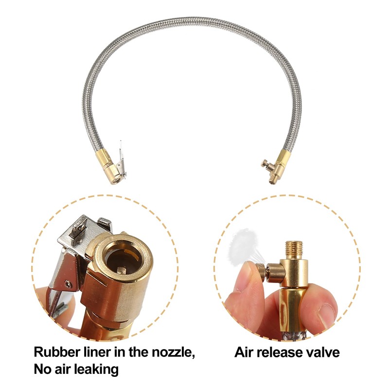 X AUTOHAUX 50cm 20" Car Tire Air Inflator Hose Adapter