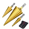 3PCS HSS Step Bits, High Speed Steel Step Drill Bits