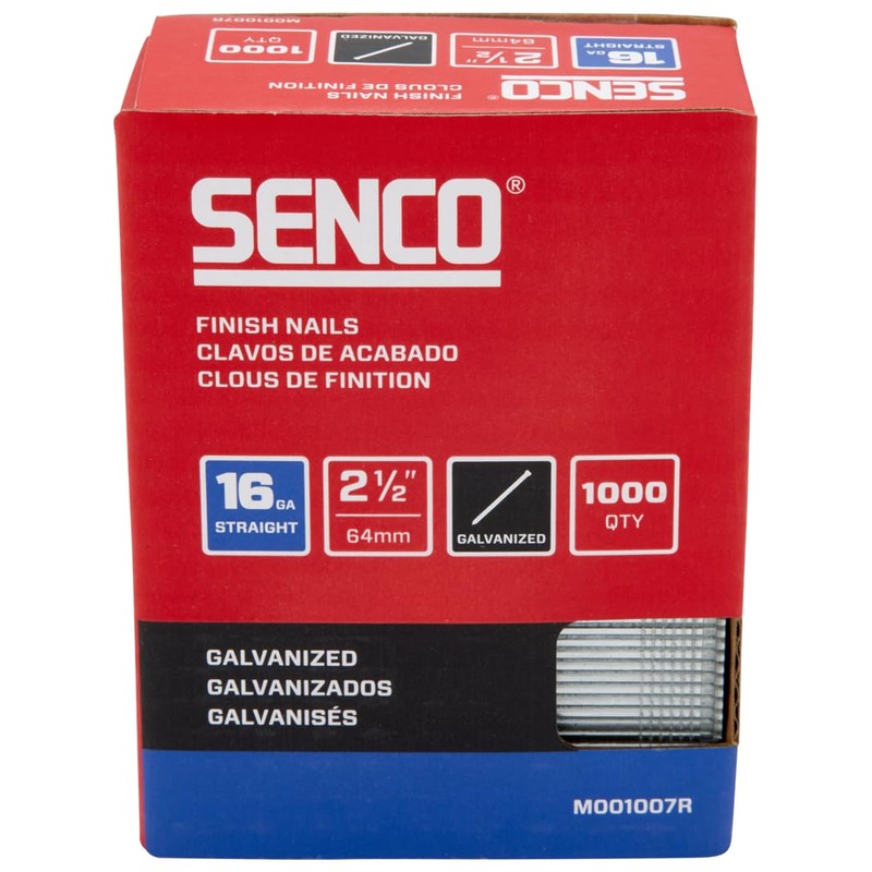 SENCO M001007R 2-1/2" 16 Gauge Straight Finish Nails, Galvanized Finish