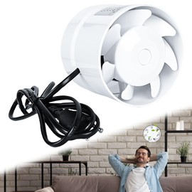 Duct Pipe Fan, 3 m Cable Duct Duct Fan, 100 mm, 130 m³/h Inline Extractor Fan, Inline Fan, Duct Fan, Quiet Extractor Fan for Bathroom, Kitchen, Greenhouse, Tent, Garage, Attics