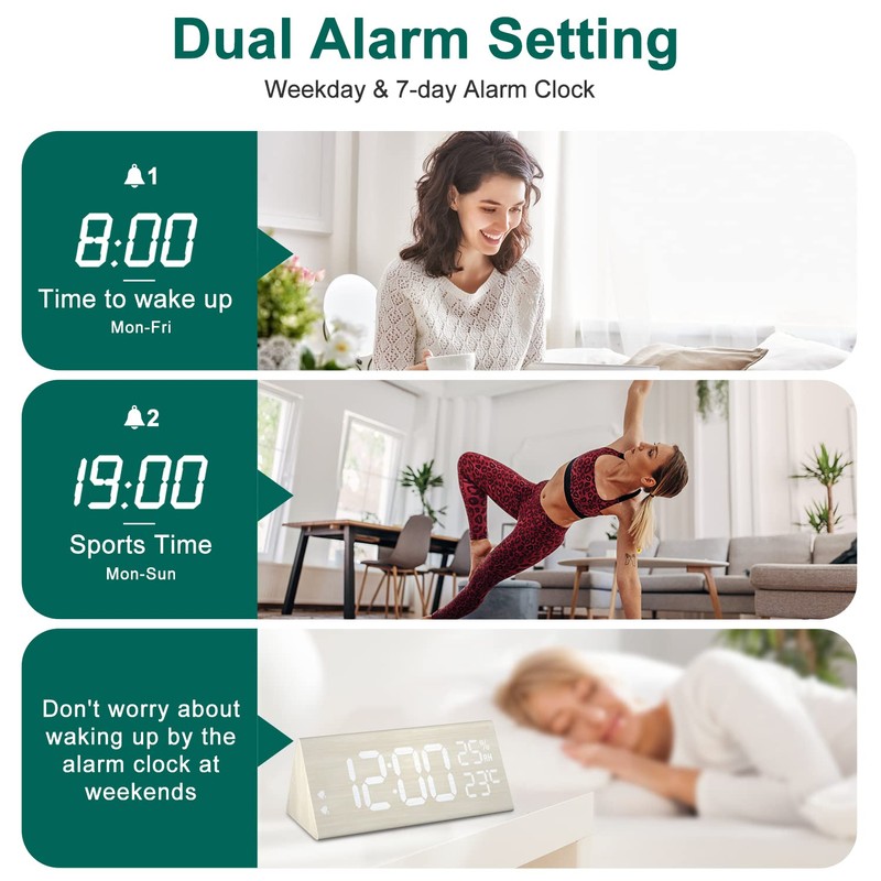 Digital Alarm Clocks for Bedrooms - Digital Clock Large Display,