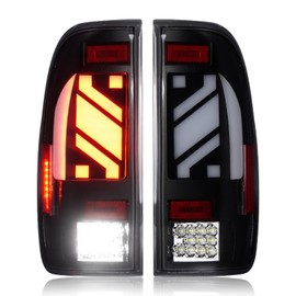 LED Tail Lights Assembly Fit for Ford F150 1997-2003, F150 Heritage 2004, F250 F350 Super Duty 1999-2007, Taillights Rear Brake Light Set (Only Fit Fleetside Models), Clear Lens