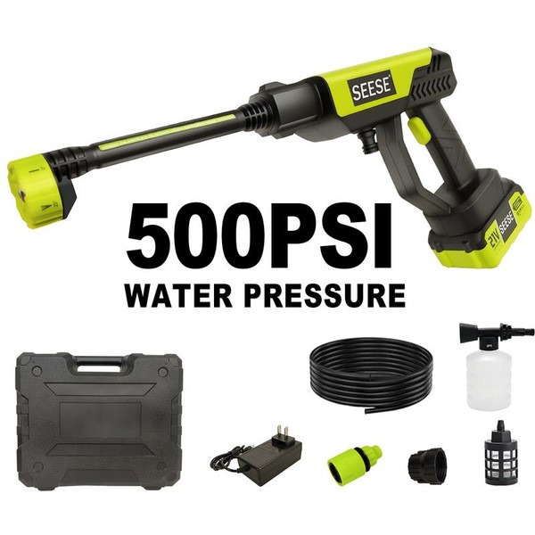 SEESE Cordless Pressure Washer and Single Port Charger Base, Bottle