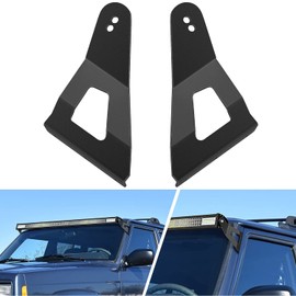 Nilight 2PCS 52 inch Curved LED Light Bar Bracket at Upper Windshield Roof Cab for 1984-2001 Jeep Cherokee XJ & 1986-1992 Comanche MJ