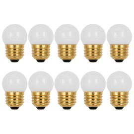 OHLECTRIC 10 Pack - S11 Ceramic White Night Light Bulbs | Dimmable | 7.5W Incandescent Light Bulb with E26 Medium Base | 40 Lumens Brightness | 2700K Warm White Light for Home Illumination.