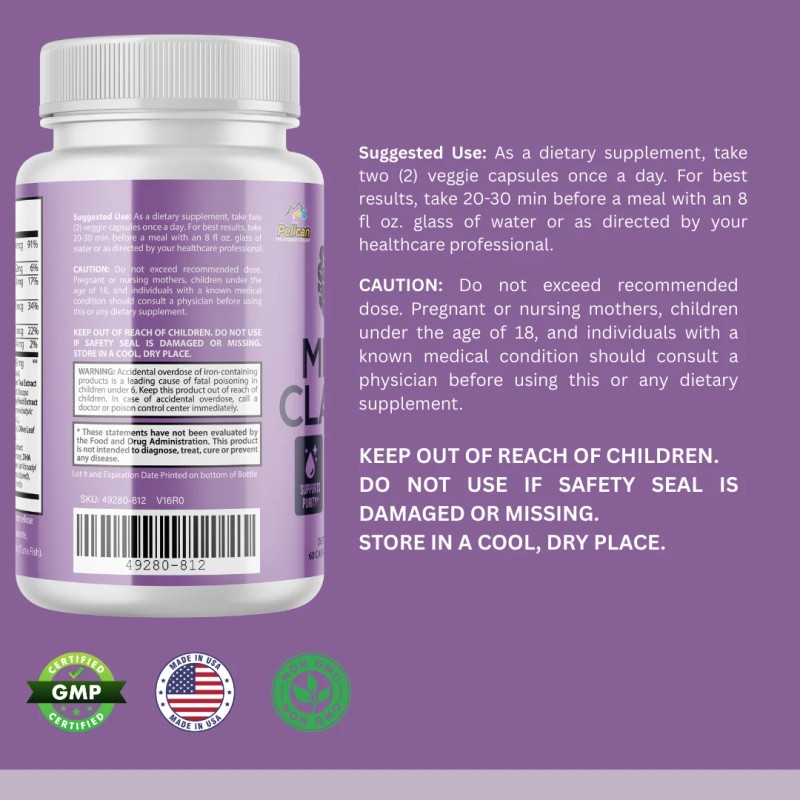 Pelican Vitamins MEMO CLARITY- Brain Support- 3 Bottles- 180 Capsules