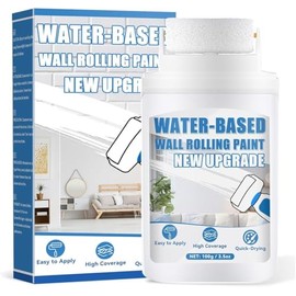 White Paint, White Touch up Paint for Walls with Roller 100g, Water Based, Low Odor, Quick-drying, Suitable for Covering Stains, Scratches, Graffiti, DIY