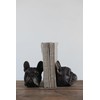 Creative Co-Op Decorative Antique Resin Dog Head Bookends, Bronze, Set