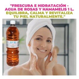 Tónico agua de rosas y hamamelis 1 L | refresca todo tipo de piel