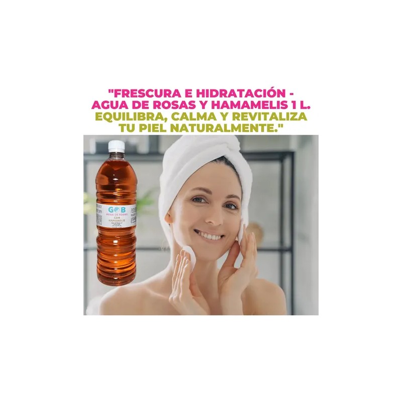 Tónico agua de rosas y hamamelis 1 L | refresca